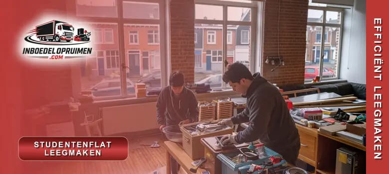 Medewerkers ruimen studentenflat volledig leeg na verhuis, correct afgevoerd en bezemschoon opgeleverd in België