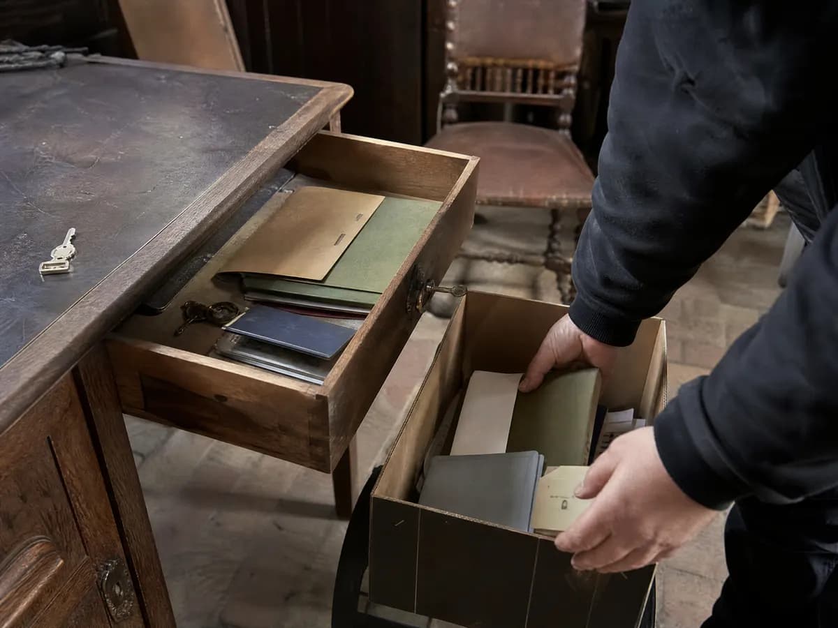 Belangrijke documenten van overleden ouders apart gelegd voor u iets weggooit