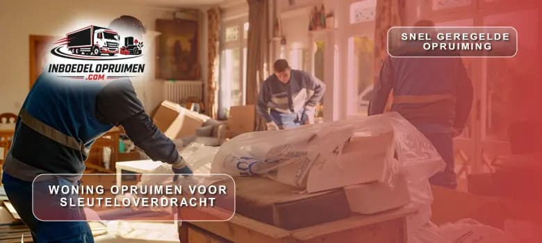 Medewerker levert woning bezemschoon op na opruiming voor sleuteloverdracht in België