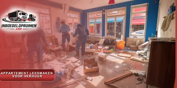 Medewerkers leveren appartement leeg en proper op voor nieuwe huurder na professioneel leegmaken in België