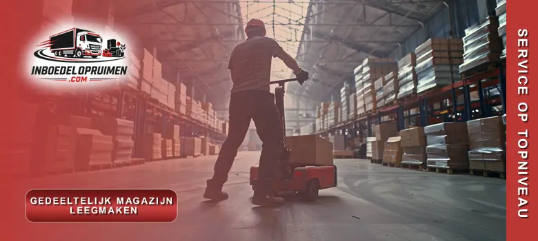 Medewerker leegt specifieke zone of stellingrij gedeeltelijk leeg in actief magazijn zonder verstoring van lopende activiteiten